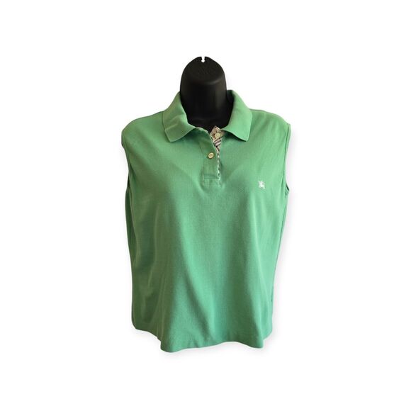 Burberry London Sleeveless Polo Shirt (US M) (Uk 48) Green Made In Great Britain - Picture 1 of 5